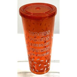 Dunkin‎ Donuts Halloween Travel Mug Cup Hocus Pocus Tumbler 24oz Glow In Dark